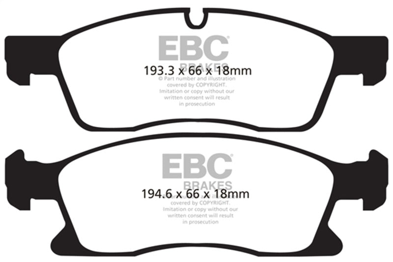 EBC Ultimax2 Front Brake Pads UD1455 for 2011–2014 Jeep Grand Cherokee and Dodge Durango