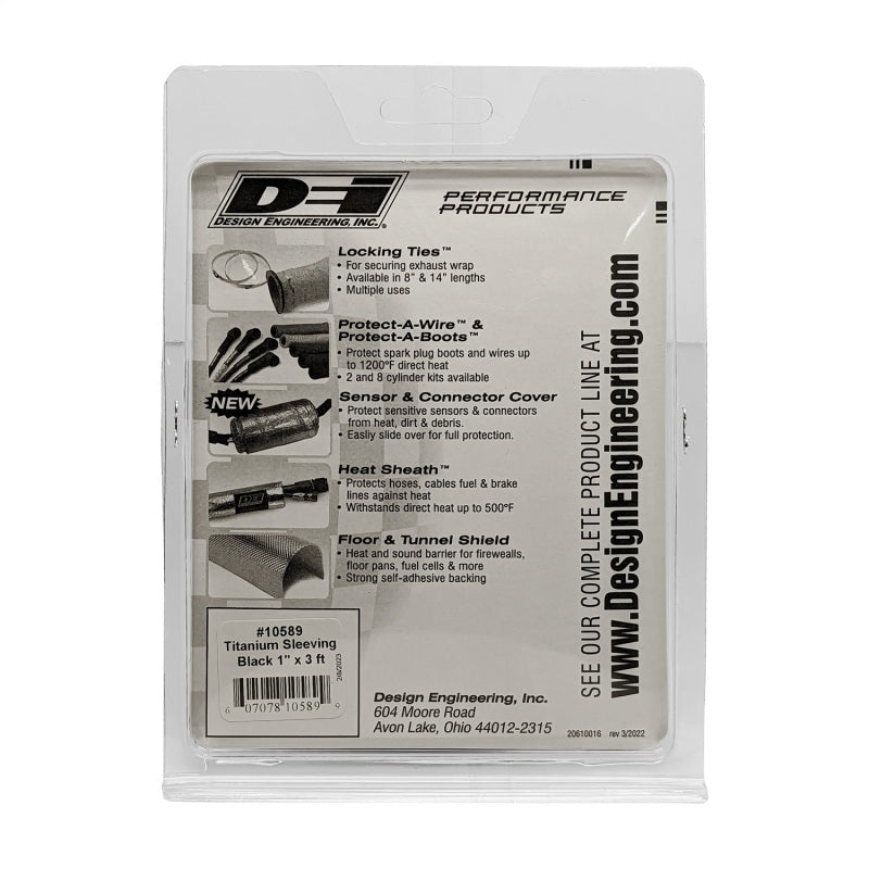 DEI Black Titanium Protect-A-Sleeve 1 Inch I.D. x 36 Inches for High-Temperature Heat Protection