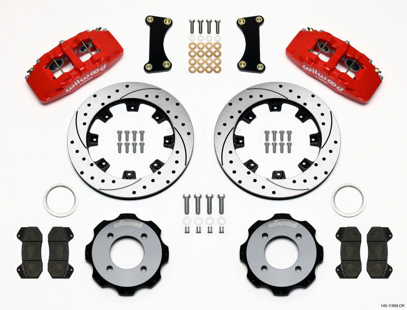 Wilwood Dynapro 6 Front Hat Kit with 12.19-inch Drilled Rotors for 2011-2013 Ford Fiesta