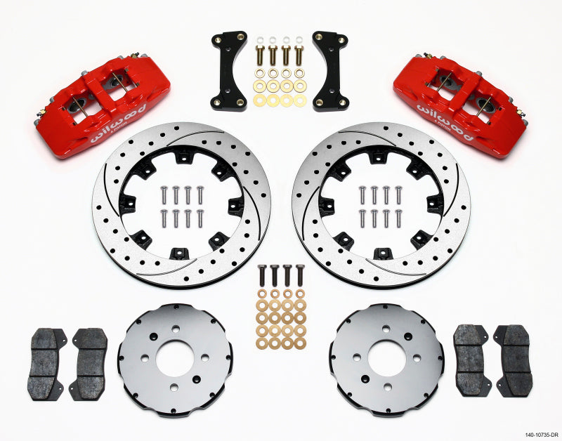 Wilwood Dynapro 6 Front Hat Kit with 12.19-Inch Drilled Rotors for Honda/Acura 1990-1992