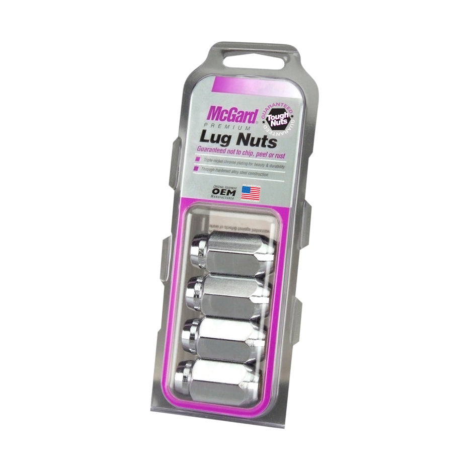 McGard Hex Lug Nut (Cone Seat) 9/16-18 / 7/8 Hex / 1.75in. Length (4-Pack) - Chrome