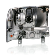 Load image into Gallery viewer, ANZO 2000-2004 Ford F-250 Super Duty and Excursion Crystal Headlight Set with Corner Lights, Black Housing, Clear Lens