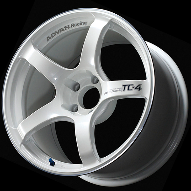Advan TC4 18x9 +35 5x114.3 Racing White Metallic Ring Wheel - High Performance Alloy Rim