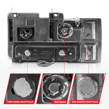 Load image into Gallery viewer, ANZO 88-98 Chevrolet C1500 Crystal Headlight Set with Light Bar - Chrome Housing and Clear Lenses (Pair)