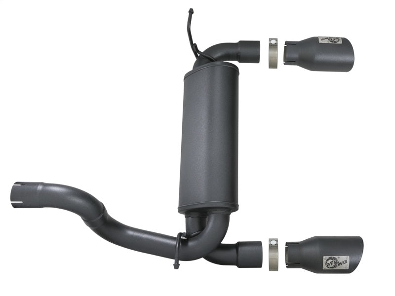 aFe Rebel Series 2.5-inch Stainless Steel Axle-Back Exhaust System with Black Tips for 2018-2023 Jeep Wrangler (JL) V6 3.6L