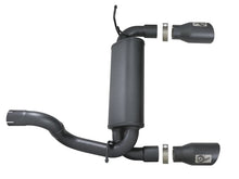 Load image into Gallery viewer, aFe Rebel Series 2.5-inch Stainless Steel Axle-Back Exhaust System with Black Tips for 2018-2023 Jeep Wrangler (JL) V6 3.6L