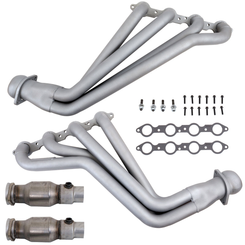 BBK Performance 10-15 Chevrolet Camaro LS3 L99 Long Tube Exhaust Headers with Catalytic Converters - 1.75 inch Chrome Finish