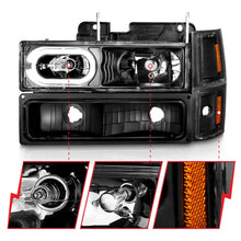 Load image into Gallery viewer, ANZO 88-98 Chevrolet C1500 Crystal Headlight Set with Black Housing and Clear Lens
