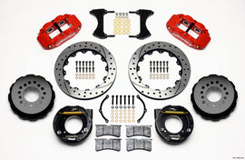Wilwood Narrow Superlite 4R Rear Disc Brake Kit for Chevy C-10 and GMC C15 - 12.88 Inch Drilled Rotors, Red Calipers