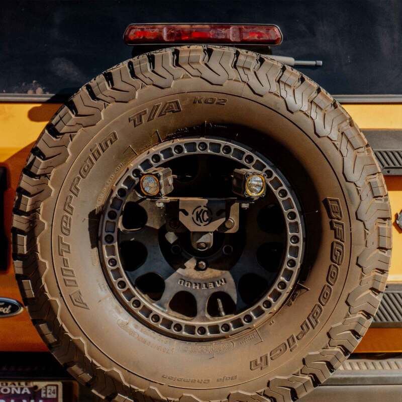 KC HiLiTES 2021+ Ford Bronco Spare Tire Light Mount with M12x1.5 Lug Nuts