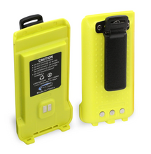 Load image into Gallery viewer, Rugged Radios GMR2 Replacement Lithium Battery with 12V Charge Port and Belt Clip in Safety Yellow