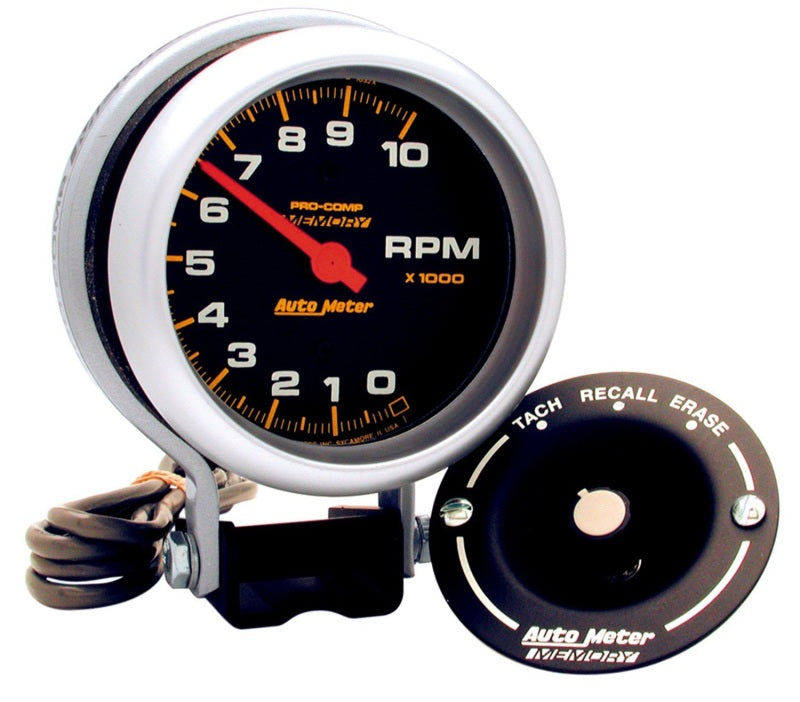 AutoMeter Pro-Comp 3-3/4 Inch Tachometer with Peak Memory and Shift Light - Model atm6601
