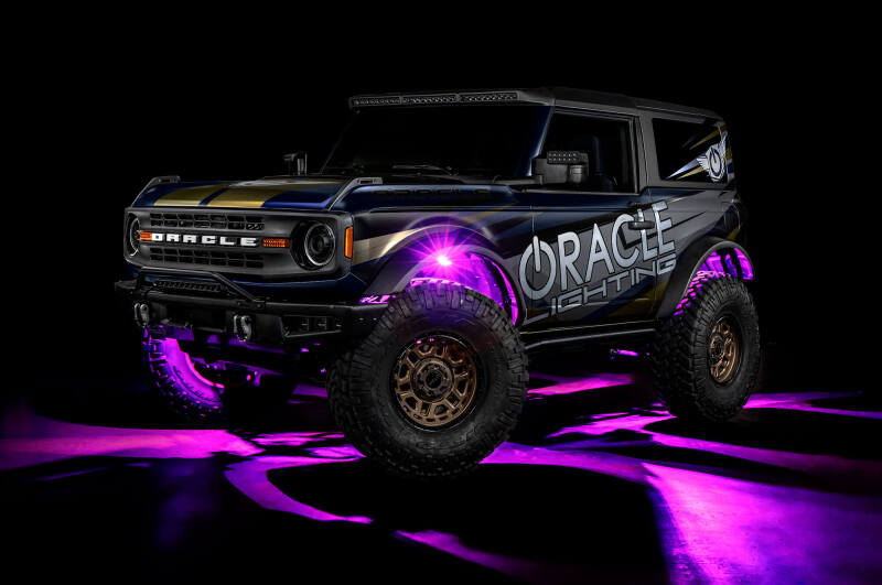ORACLE Lighting RGB+W Underbody Wheel Well Rock Light Kit - 8 PCS with Bluetooth & Wireless Remote