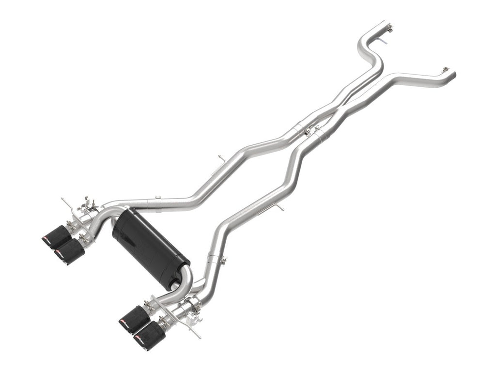 aFe - MACH Force-Xp Cat-Back Exhaust System with Carbon Fiber Tips for 23-25 BMW M2 (G87) - 49-36353-C