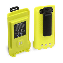 Load image into Gallery viewer, Rugged Radios GMR2 Replacement Lithium Battery with 12V Charge Port and Belt Clip in Safety Yellow