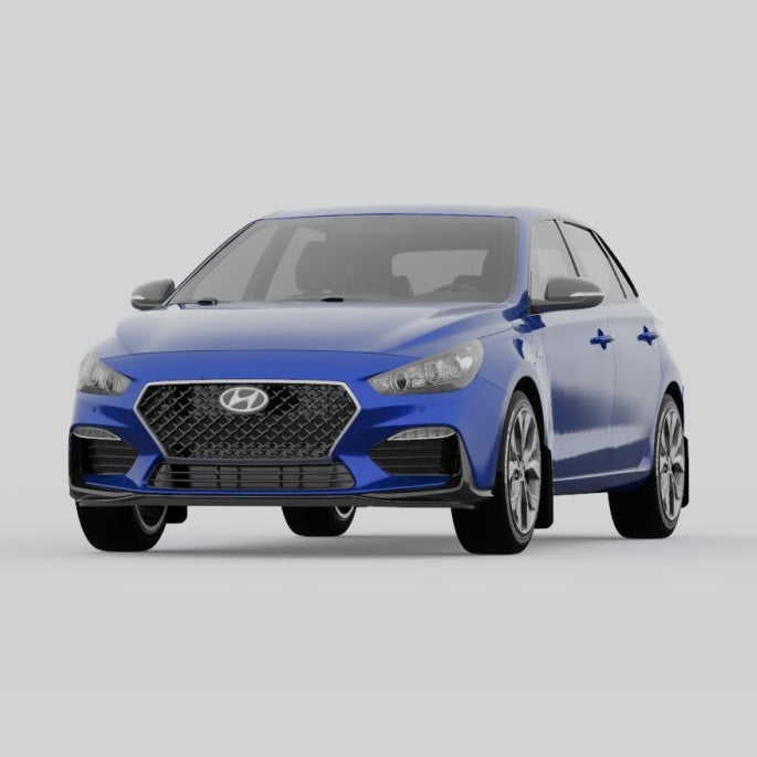 Rally Armor 19-21 Hyundai Elantra GT N Line and i30 Black UR Mud Flap with White Logo