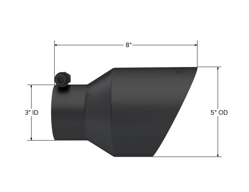 MBRP Universal 3-inch Hex Exhaust Tip with Black Coating, Dual Wall Design, 8-inch Length