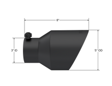 Load image into Gallery viewer, MBRP Universal 3-inch Hex Exhaust Tip with Black Coating, Dual Wall Design, 8-inch Length