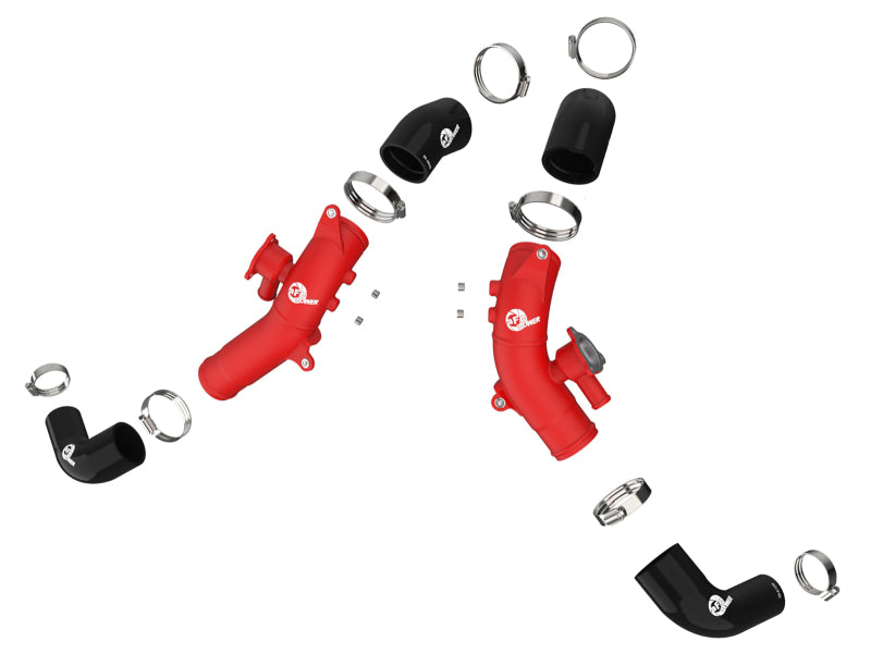 aFe BladeRunner 2.5 Inch Aluminum Hot Charge Pipe for Toyota Land Cruiser J300 V6-3.4L (2022-2025) in Red