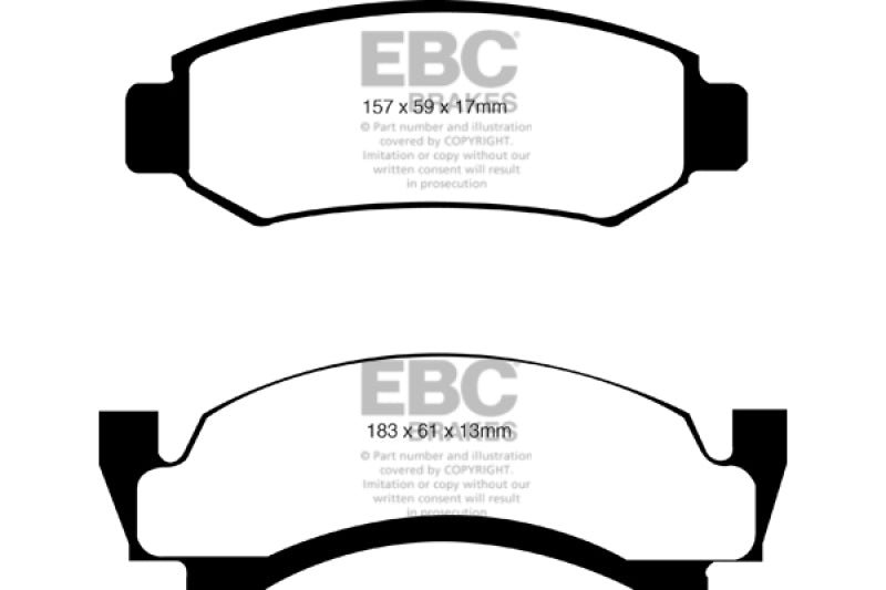EBC Greenstuff 37572 Heavy Duty Brake Disc Pads for 4x4 Vehicles and SUVs