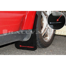 Load image into Gallery viewer, Rally Armor UR Series Mud Flaps for 2005-2009 Subaru Legacy and Outback – Black with White Logo, Part Number RALMF4-UR-BLK/WH