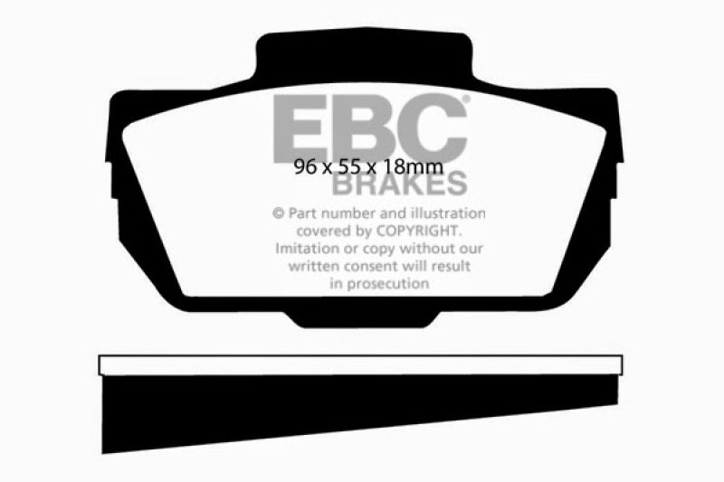 EBC Greenstuff 2000 Series Sport Front Brake Pads for Saab 96 (1965-1973) * Part Number EBC DP2149