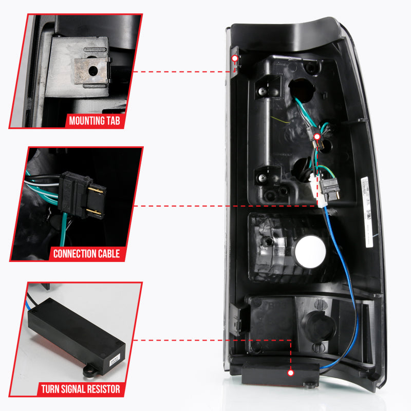 ANZO 2003-2006 Chevy Silverado 1500 LED Taillights with Smoke Lens and Black Housing