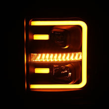 Load image into Gallery viewer, ANZO 2011-2016 Ford F250 Projector Headlights with Plank Style Switchback, Black with Amber – Pair