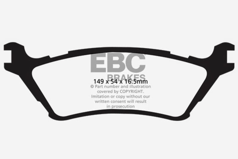 EBC Brakes 37276 EBC ED91891 Extra Duty Rear Brake Pads for Ford F-150 2012-2013