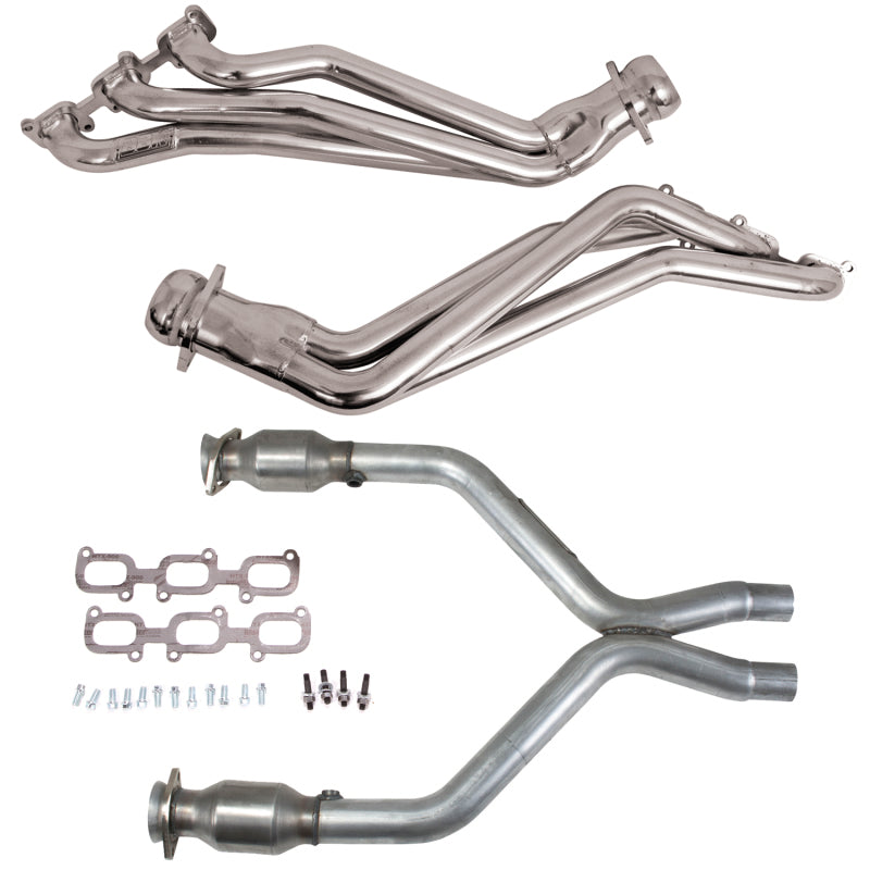 BBK 11-14 Ford Mustang V6 1-3/4 Long Tube Headers with High Flow Catted X-Pipe – Silver Ceramic Coated Performance Exhaust Kit