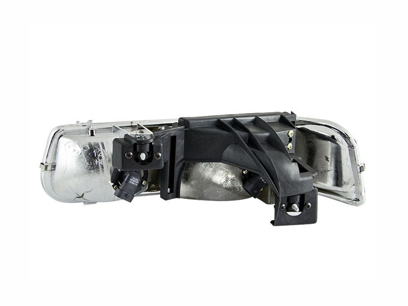 ANZO 1999-2002 Chevrolet Silverado 1500 Crystal Headlight Set with Clear Lens and Chrome Housing