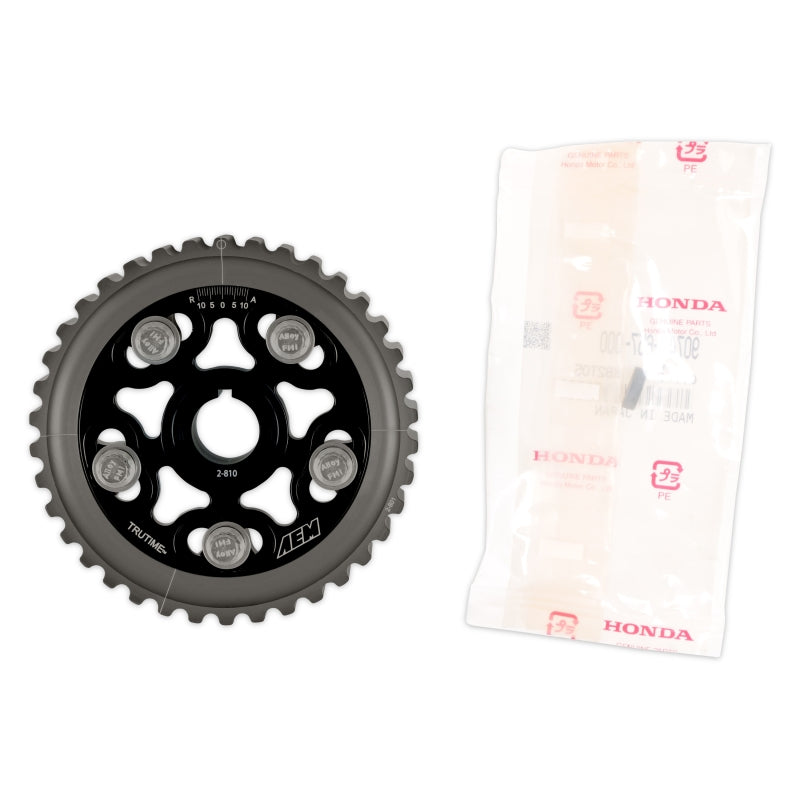 AEM Tru-Time Adjustable Camshaft Gear for Honda Civics and Del Sols - Black, Part Number AEM23-800BK