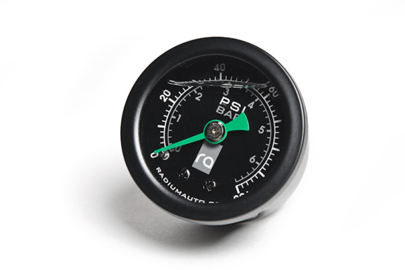 Radium Engineering Fuel Pressure Gauge with 6AN Inline Adapter - Part Number RAD20-0152