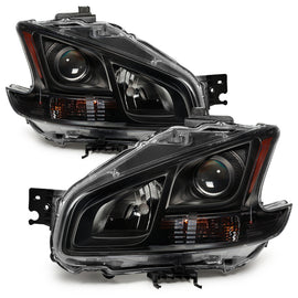 SPYDER xTune 09-14 Nissan Maxima Halogen OEM Style Headlights - Black (Part Number: HD-JH-NM09-AM-BK)