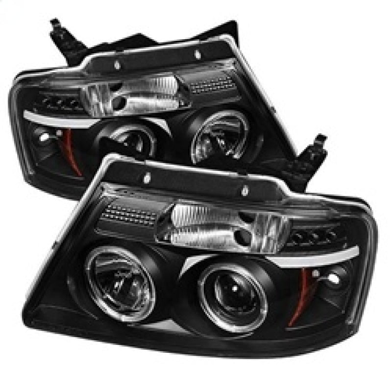 Spyder Ford F-150 2004-2008 Halo LED Projector Headlights Version 2 - Black, Part Number PRO-YD-FF15004-HL-G2-BK