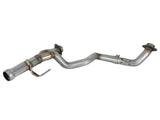 aFe Power Twisted Steel Y-Pipe 2-1/4 inch to 2-1/2 inch 409 Stainless Steel Exhaust for Jeep Wrangler JL & Gladiator JT