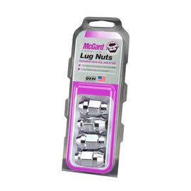 McGard Chrome Bulge Cone Seat Lug Nut Set for Steel and Aluminum Wheels, 1/2-20 Thread, 4 Pieces