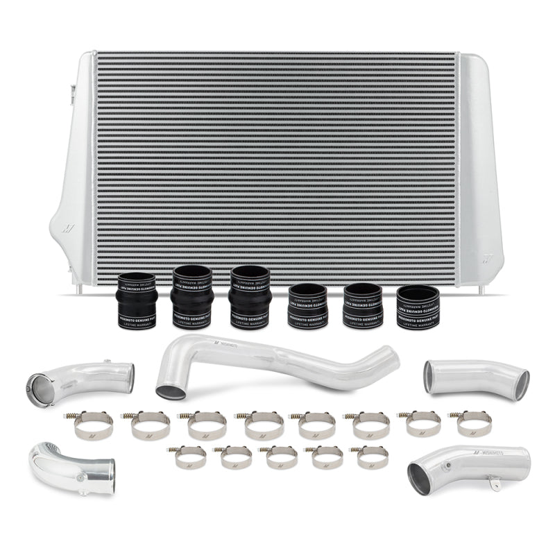 Mishimoto 2017-2019 GM 6.6L Duramax L5P Performance Intercooler Kit, Silver with Polished Pipes | MMINT-DMAX-17KSLP