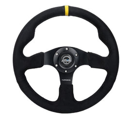 NRG Reinforced 320mm Alcantara Steering Wheel with Black Stitching - Model nrgRST-012SA