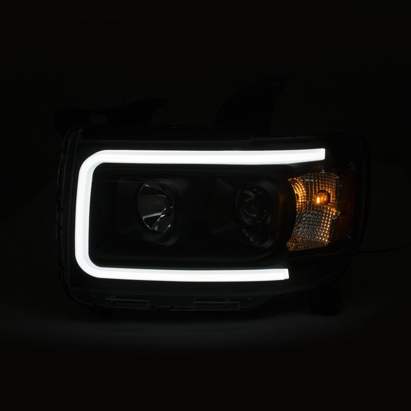 ANZO 2015+ GMC Canyon Projector Headlights with Plank Style Design, Black Housing and Amber Accents
