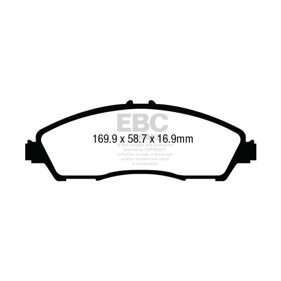 EBC 14+ Greenstuff Front Brake Disc Pads for Acura MDX 2014-2018