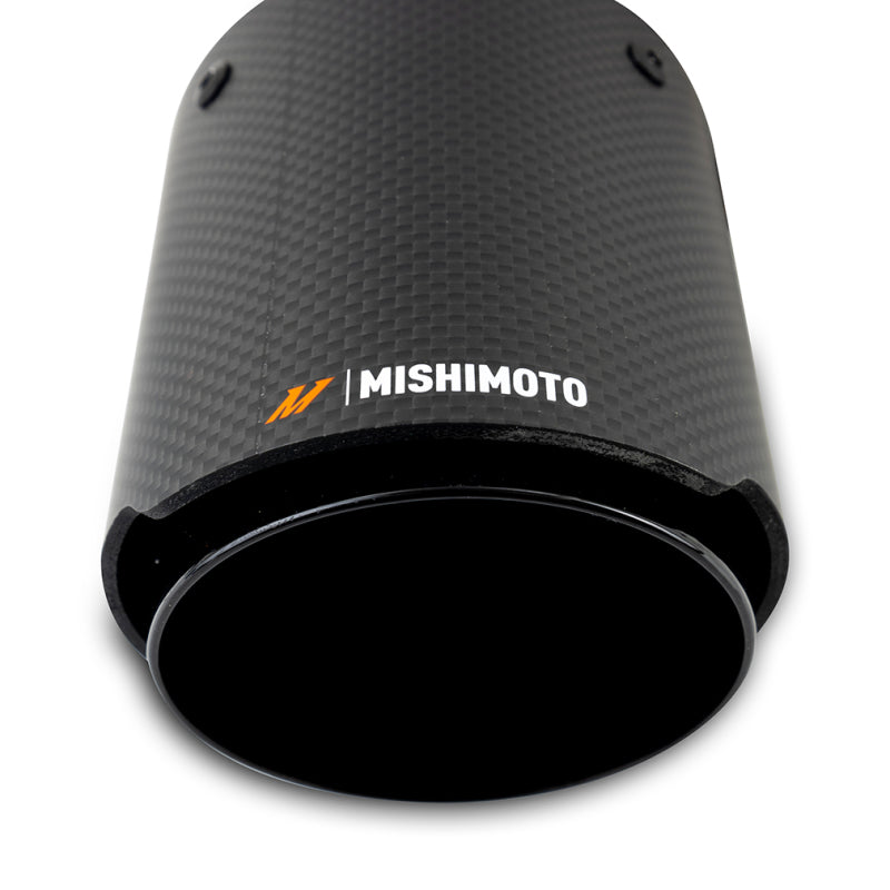 Mishimoto Carbon Fiber Dual Exhaust Tips 2.5 Inch Inlet, Black - Part Number misMMEXH-TIP-CFD25BK