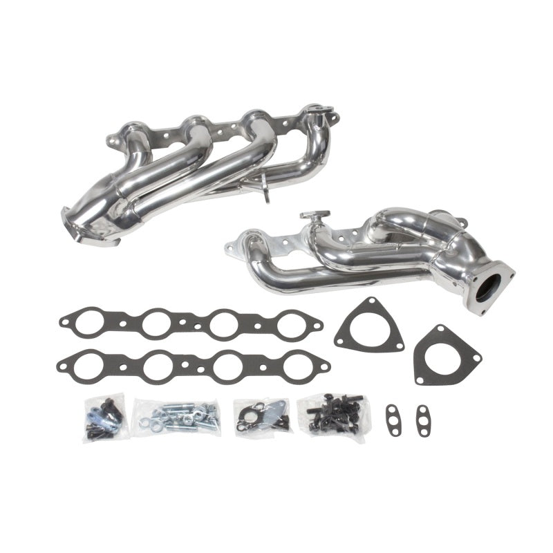 BBK 99-04 GM Truck SUV 4.8 & 5.3L Shorty Tuned Length Exhaust Headers - Silver Ceramic Coated