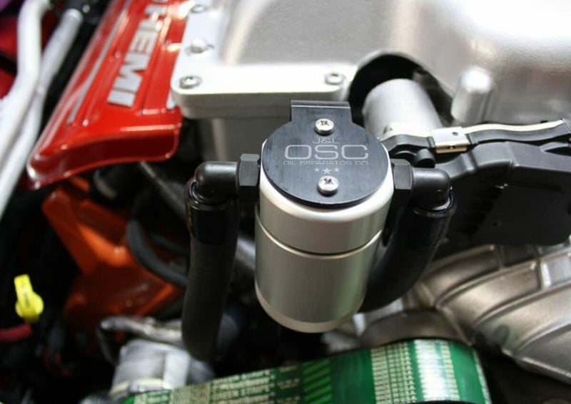 J&L JLT3060P-C 3.0 Oil Separator, Passenger Side, Clear Anodized for Dodge 6.2L HEMI