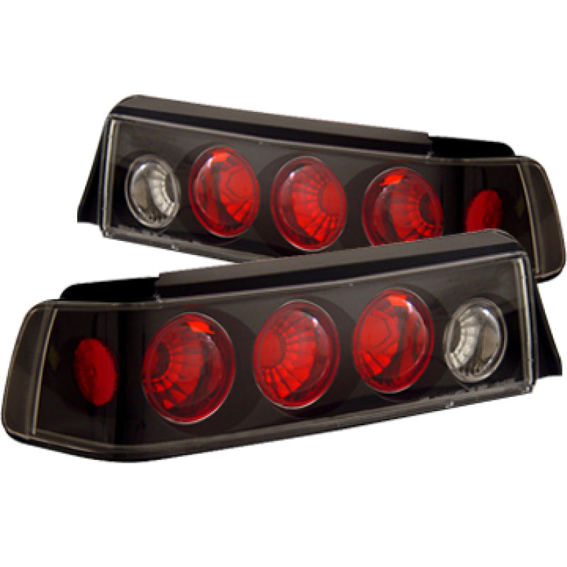 ANZO 1988-1991 Honda Civic Tail Light Assembly with Clear Lens and Black Housing - Pair