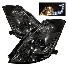 Load image into Gallery viewer, Spyder Nissan 350Z 2003-2005 Projector Headlights with Smoke Finish * Halogen Model, DRL LED Included (Part Number: PRO-YD-N350Z02-DRL-SM)