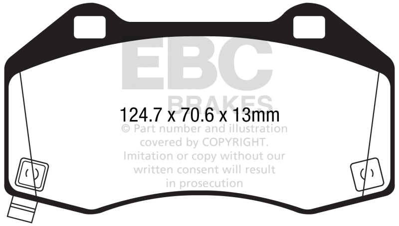 EBC Yellowstuff Front Brake Pads for 2015-2017 Mazda MX-5 Miata and 2016+ Fiat 124 Spider Abarth