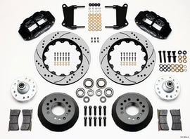 Wilwood Narrow Superlite 6R Front Hub Kit with 14-Inch Drilled Rotors for Classic Muscle Cars and Vintage Rods