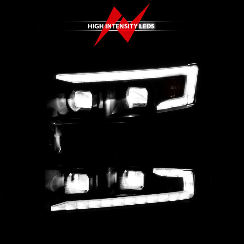 ANZO 19-22 Chevrolet Silverado 1500 LED Projector Headlight with Light Bar, Switchback, Sequential Turn Signal, Black Housing, Clear Lens – Passenger Side Only