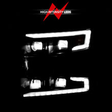 Load image into Gallery viewer, ANZO 19-22 Chevrolet Silverado 1500 LED Projector Headlight with Light Bar, Switchback, Sequential Turn Signal, Black Housing, Clear Lens – Passenger Side Only